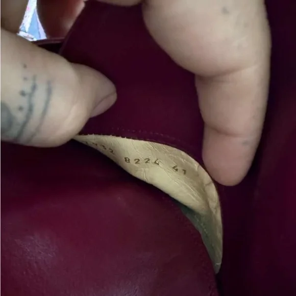 Versace Burgundy Leather Heeled Boots - Picture 7 of 12